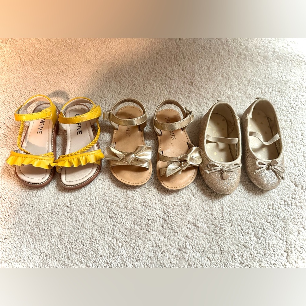 (3) Sets of Size 6 Toddler Girls Shoes/Sandals